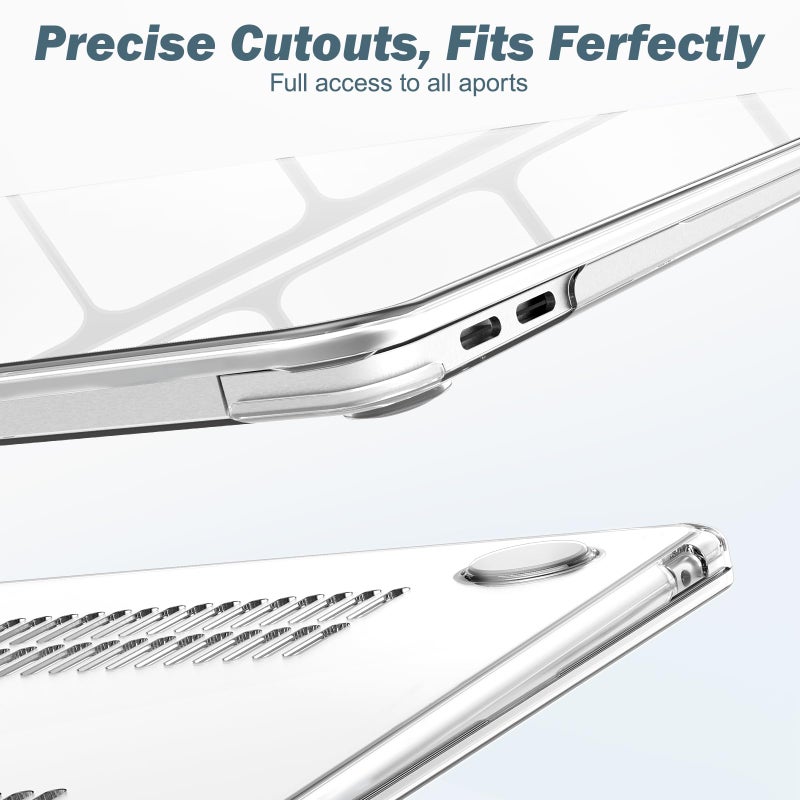 B BELK Compatible with MacBook Air 13 inch Case 2022 2021 2020 2019 2018 M1 A2337 A2179 A1932  Plastic Hard Shell Case + Keyboard Cover + Screen Protector for Mac Air 13 with Touch ID  Crystal Clear - Image 5
